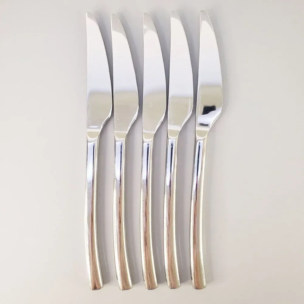 New French Solid Knife Opus Stainless by J A Henckels Zwilling Set of 5 Glossy